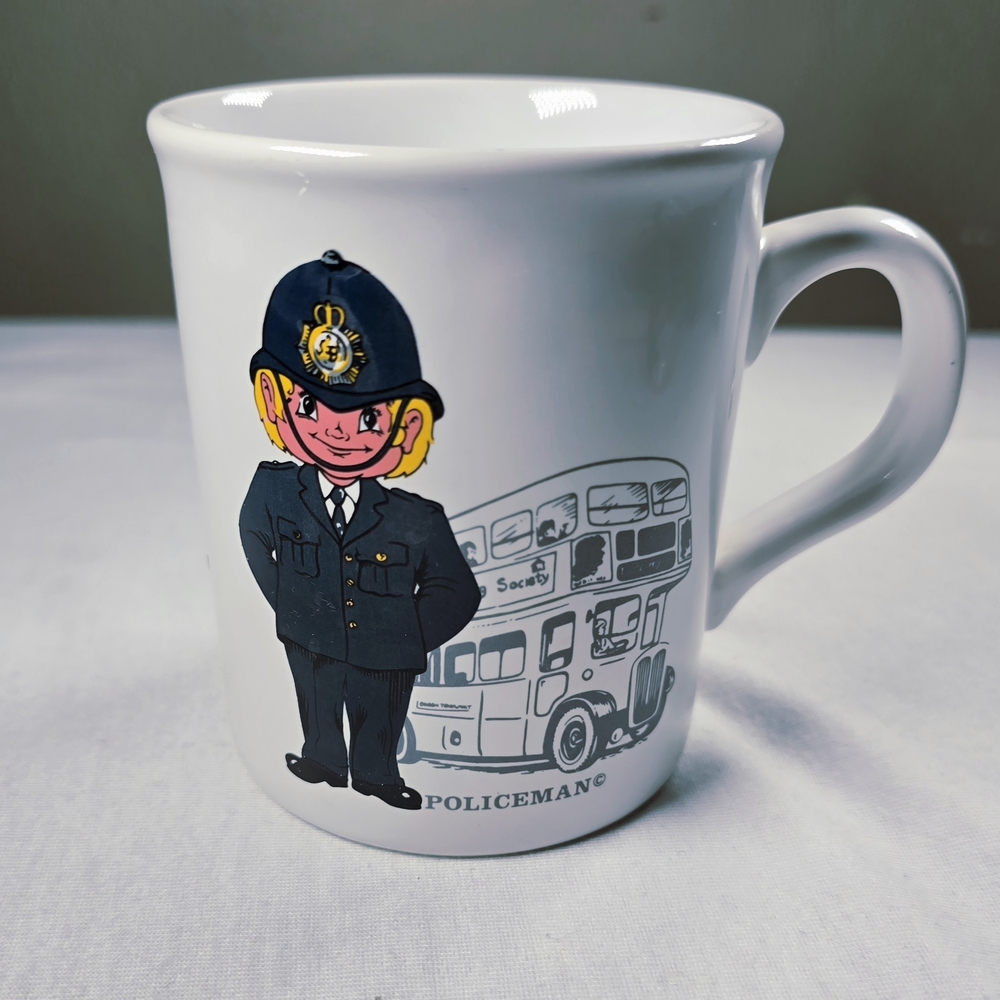 Policeman Themed White Mug